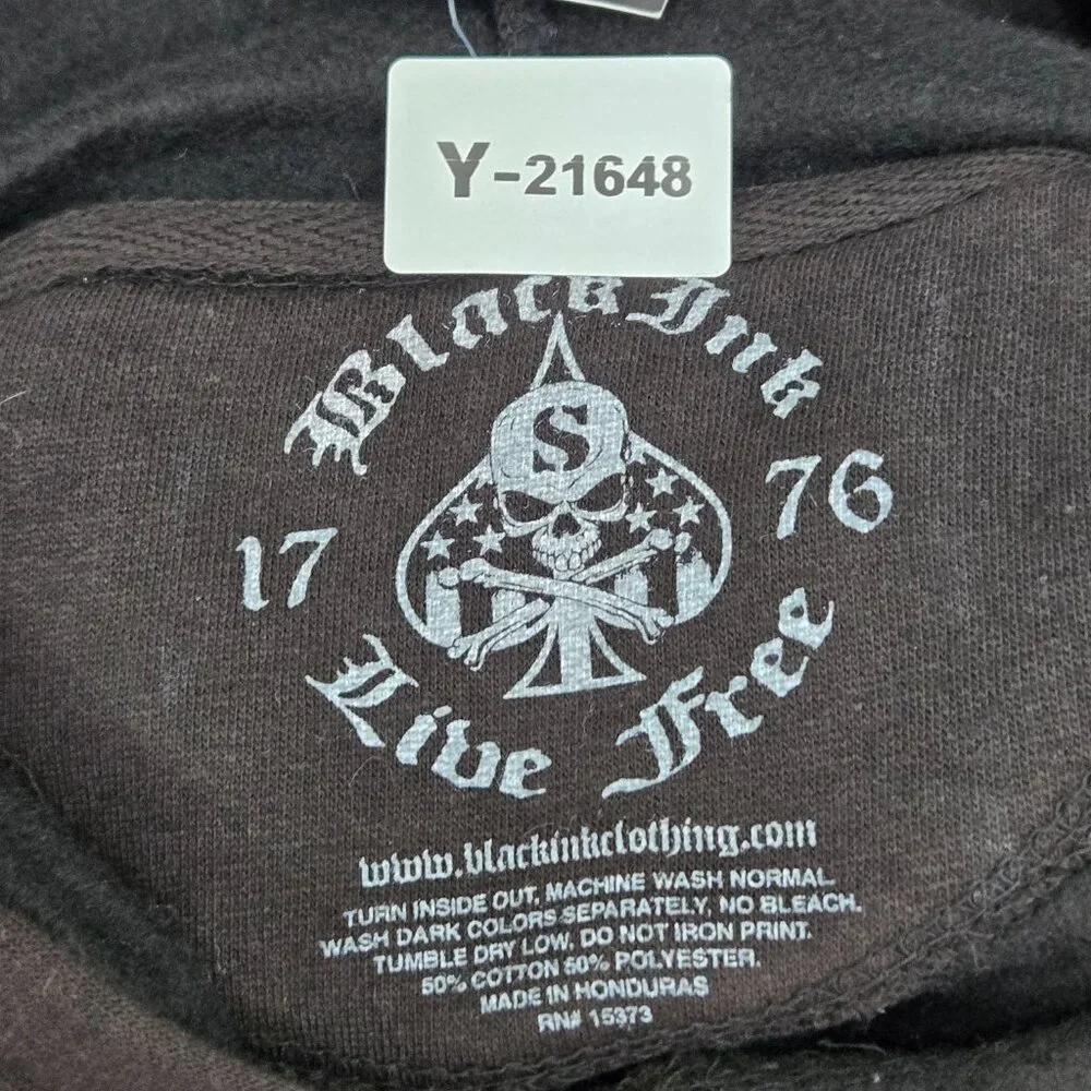 Black Ink‎ Men Hoodie M Graphic Print USMC Bulldog Logo Long NWT
